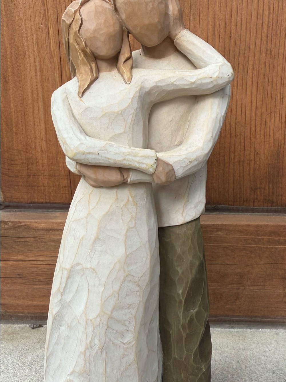 Willow Tree Couple Embrace Figurine - Cream & Olive
